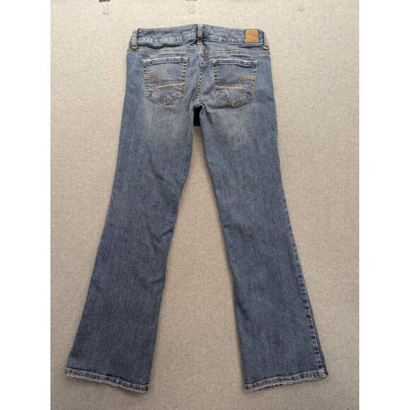 American Eagle Jeans Womens 6 Blue Favorite Boyfriend Stretch Straight Leg Boho - Picture 10 of 16